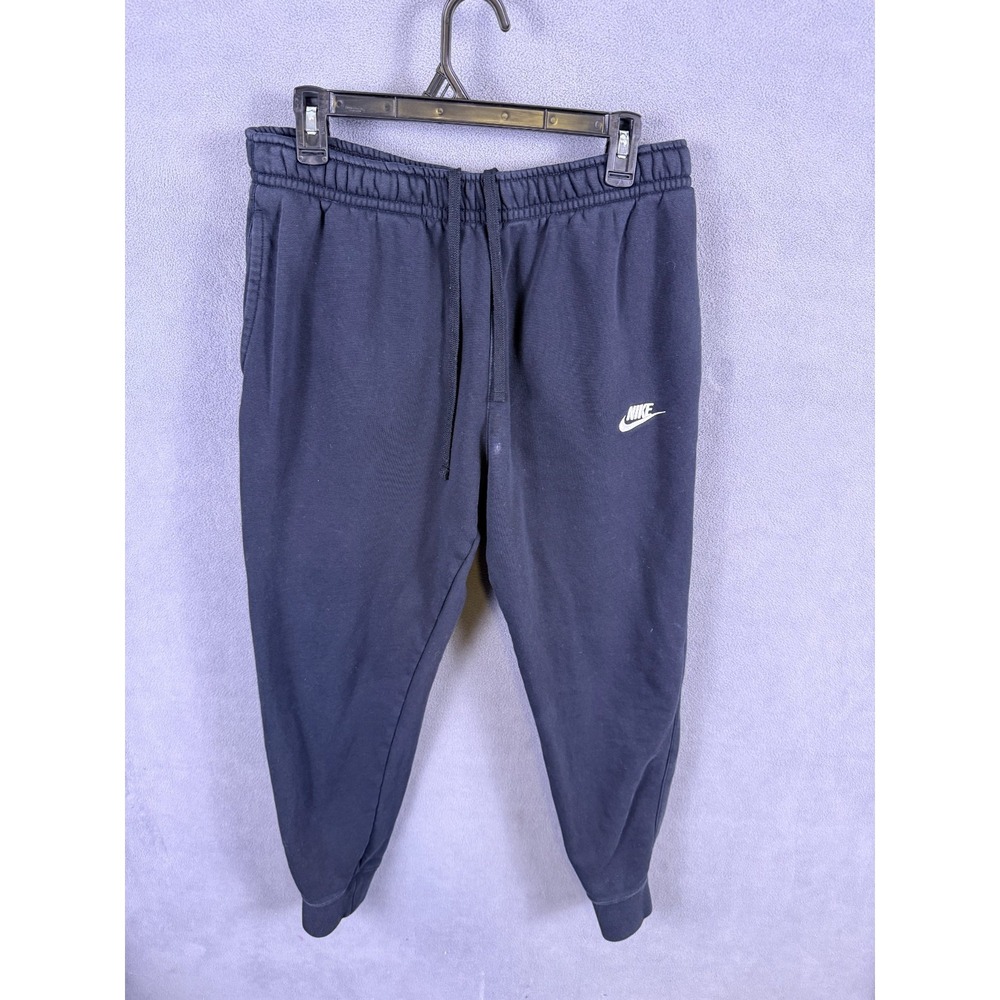 Nike Men's Black Club Fleece Jogger Pants L Cotton Sweatpants Elastic Waist Gym